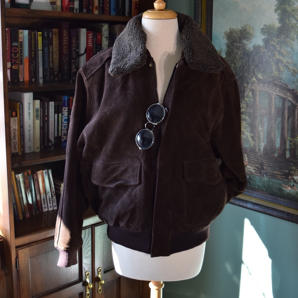 Vintage Genuine Suede & Sherpa Bomber Jacket